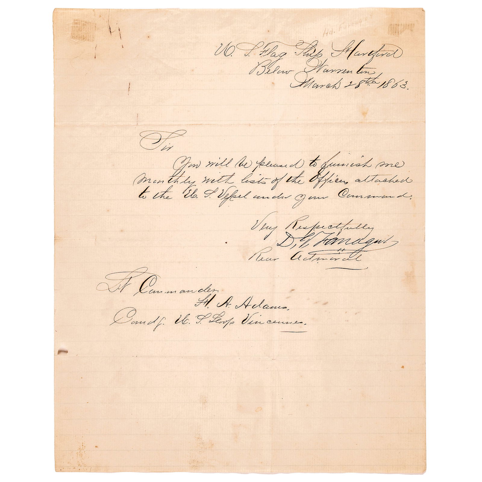 DAVID G. FARRAGUT, REAR ADMIRAL,