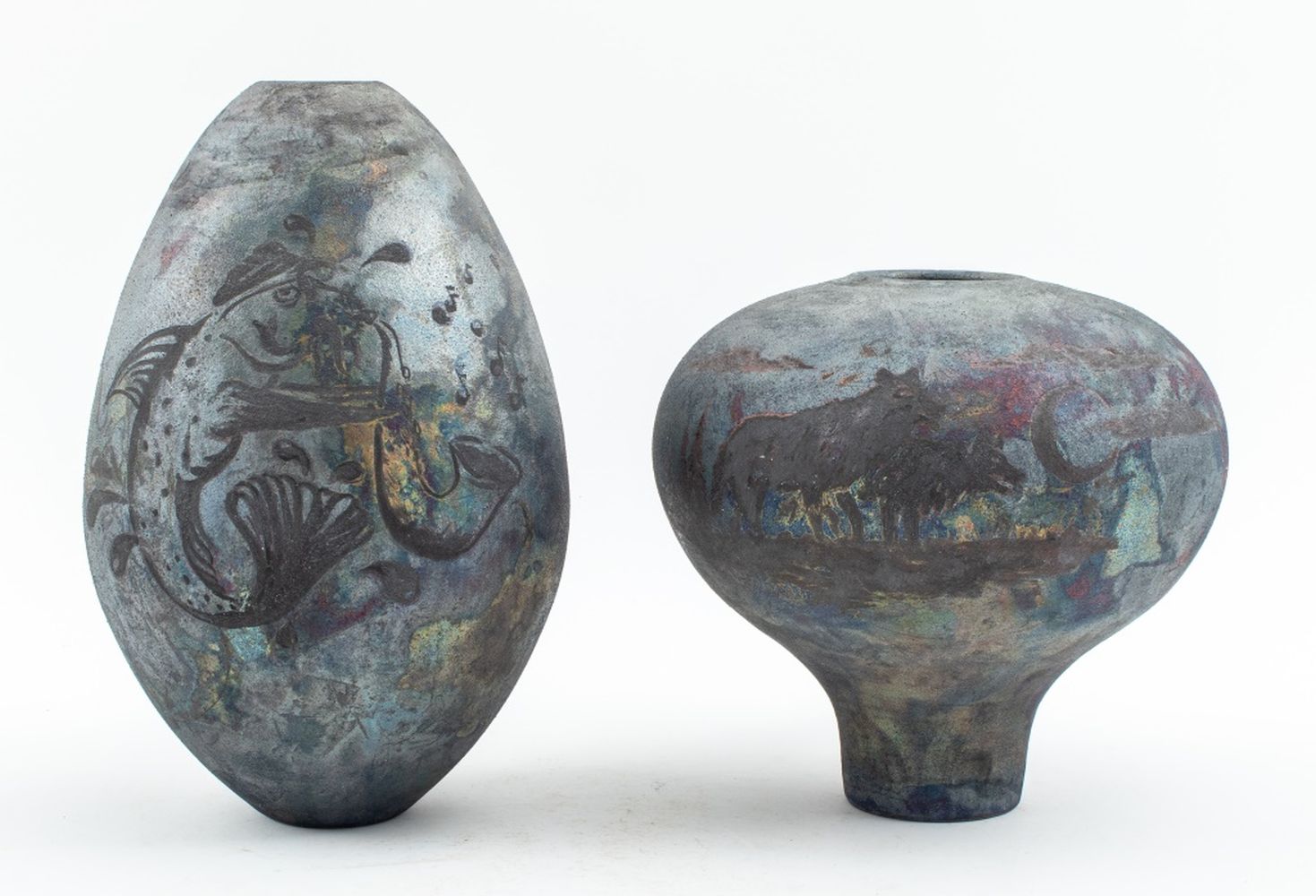 DAVID GIBSON ART POTTERY VASES WITH