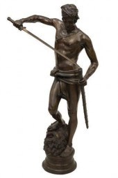 DAVID HEAD OF GOLIATH BRONZE A