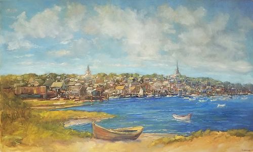 DAVID LAZARUS OIL ON CANVAS "VIEW