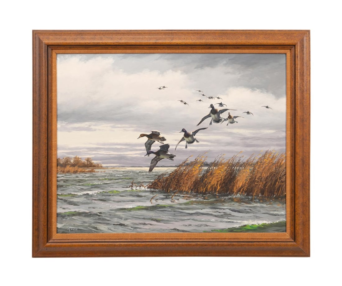 DAVID MAASS DUCKS IN FLIGHT OIL