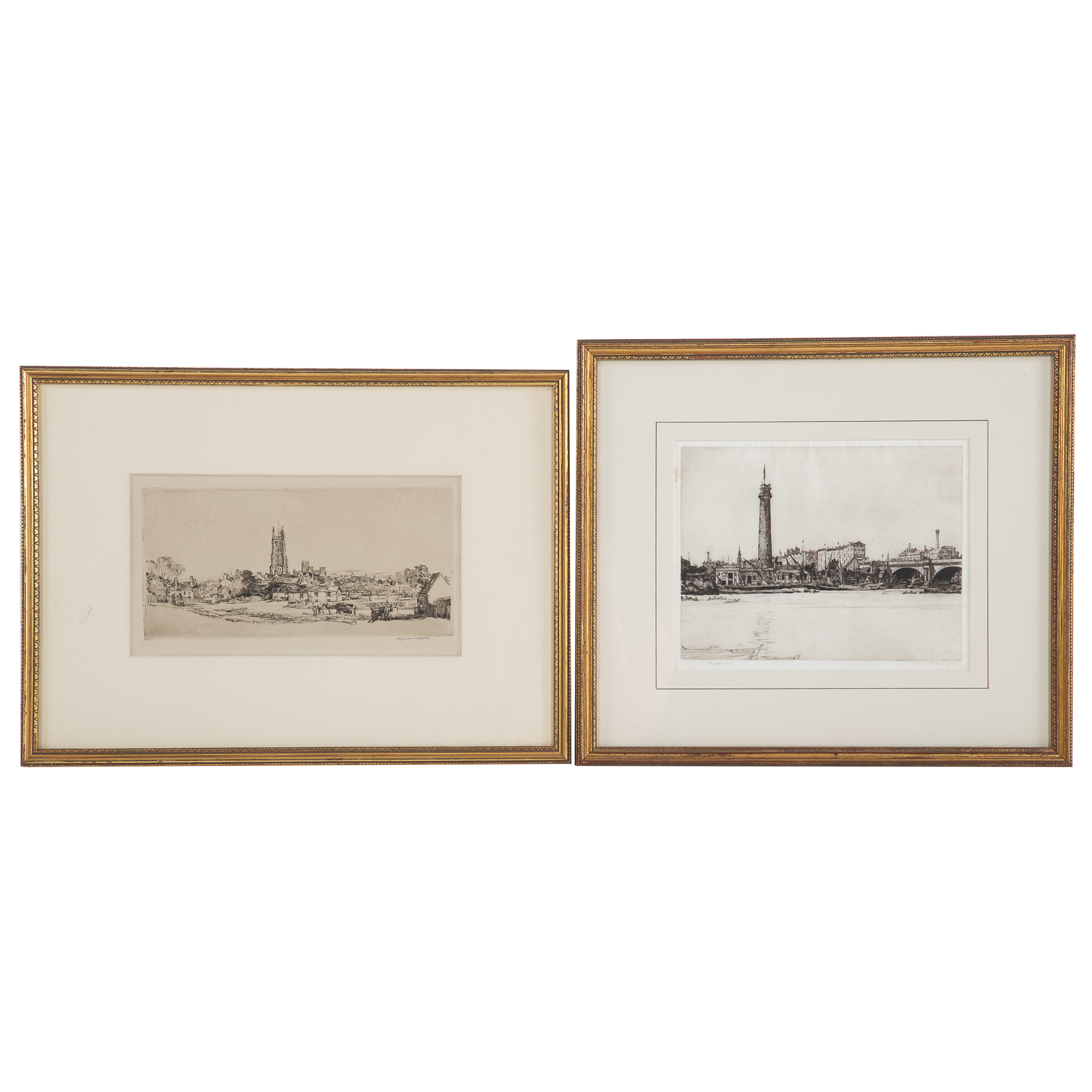 DAVID MUIRHEAD BONE. TWO FRAMED