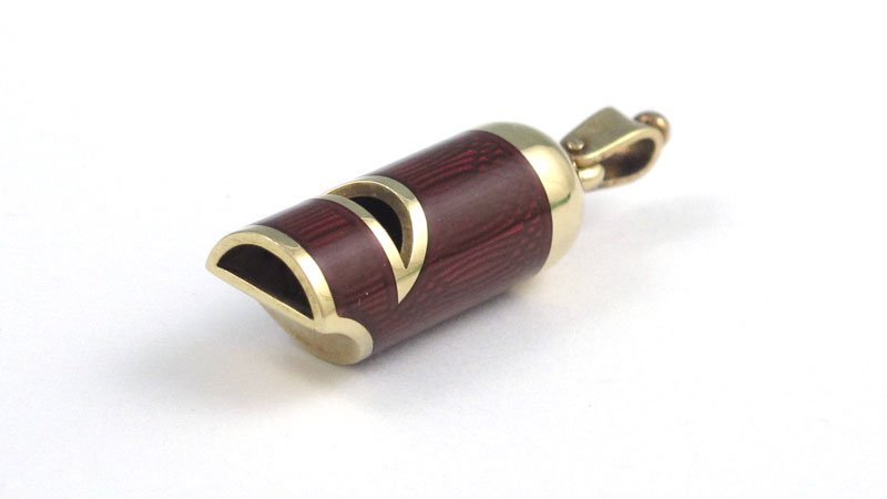 DAVID OSCARSON 18K ENAMEL WHISTLE