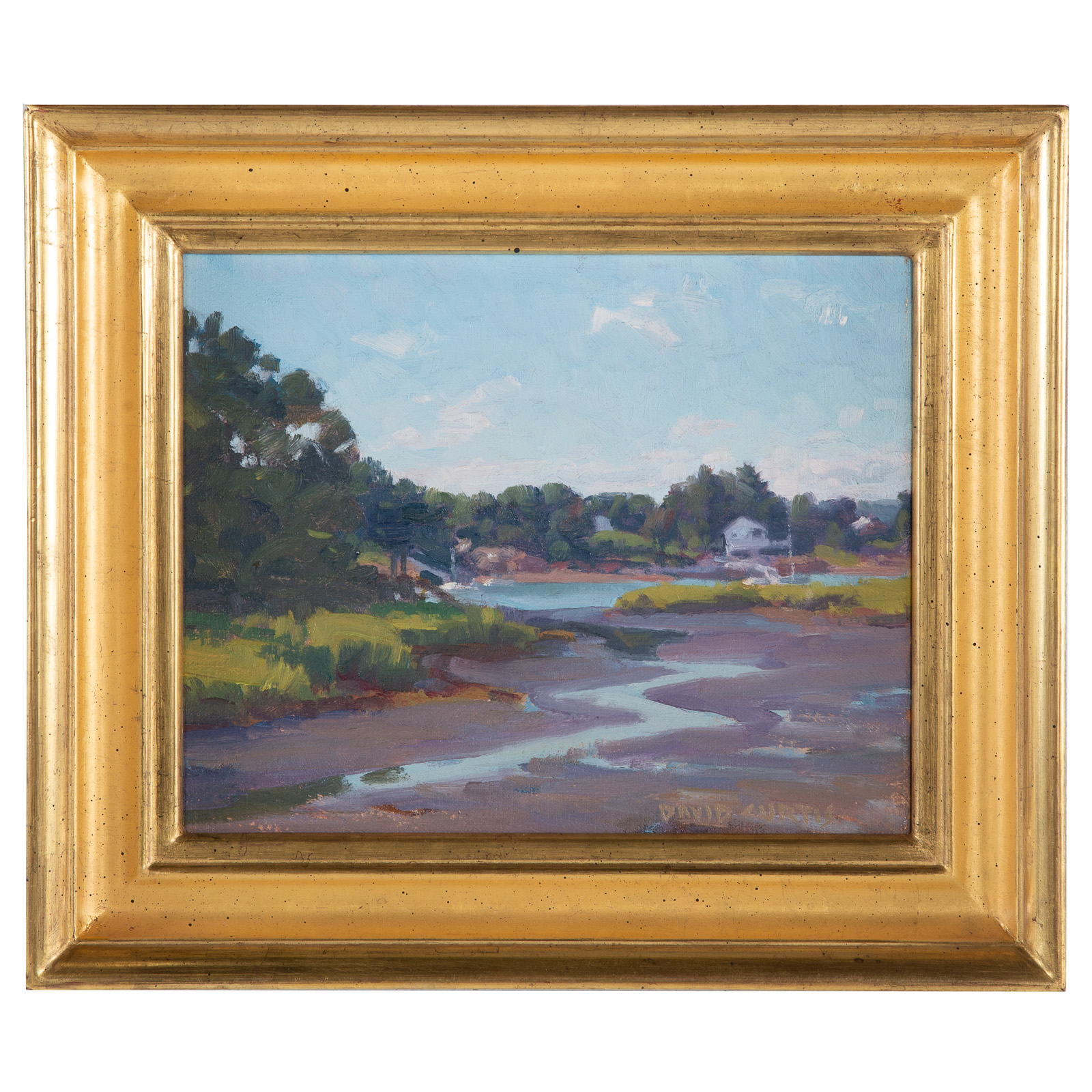 DAVID P. CURTIS. "RIVER'S EBB," OIL