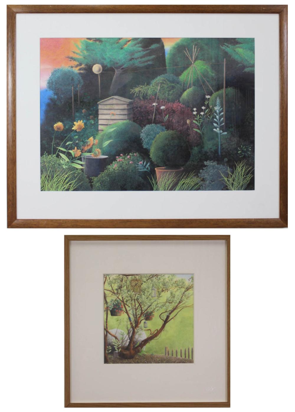 DAVID SUFF TWO COLORED PENCILS ON