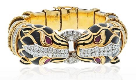 DAVID WEBB 18K GOLD PANTHERES IN