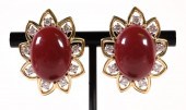 DAVID WEBB 18K PLAT CORAL DIAM