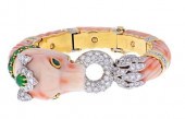 DAVID WEBB CORAL 18K GOLD DIAM