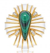 DAVID WEBB ENAMEL MALACHITE MA