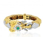DAVID WEBB PLATINUM 18K EMERAL
