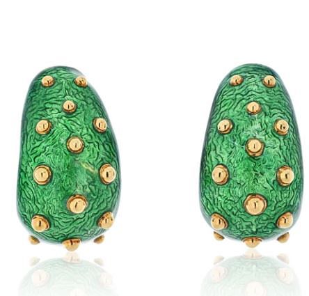 DAVID WEBB PLATINUM 18K GOLD ENAMEL
