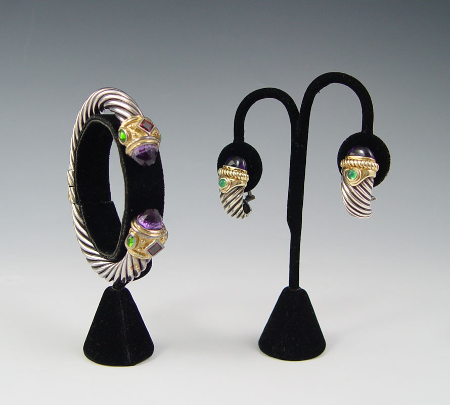 DAVID YURMAN BRACELET & EARRINGS: