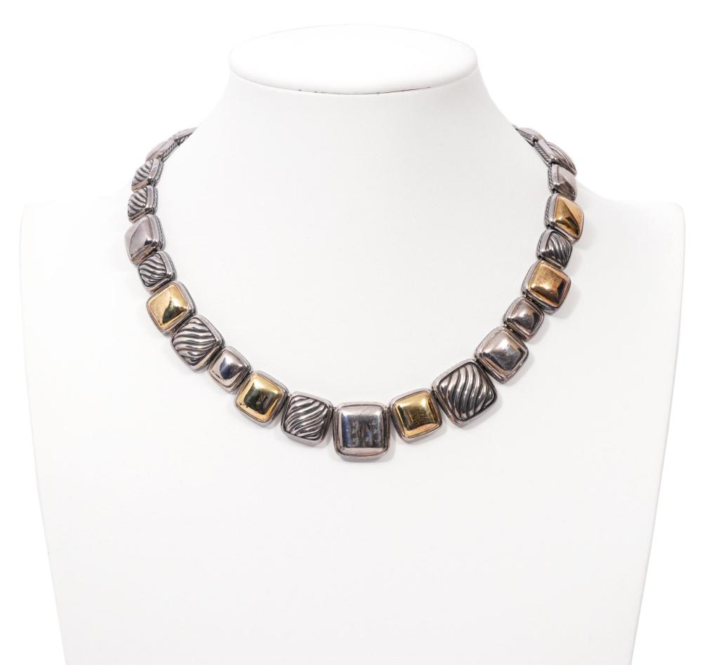 DAVID YURMAN 'CHICLET' 18K YG &