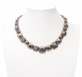 DAVID YURMAN 'CHICLET' 18K YG
