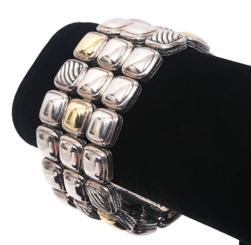 DAVID YURMAN 'CHICLET' 18K YG &