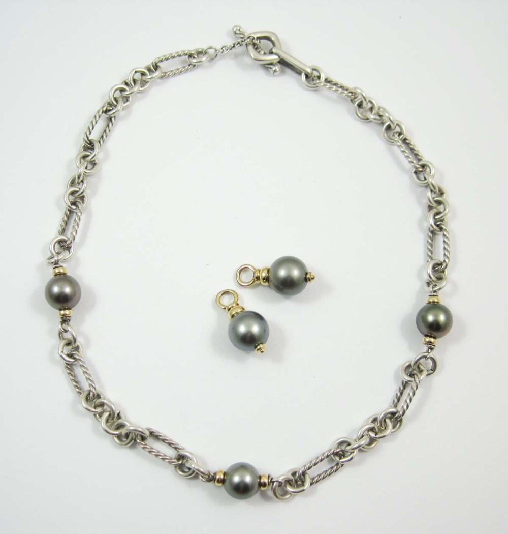 DAVID YURMAN NECKLACE AND PAIR OF