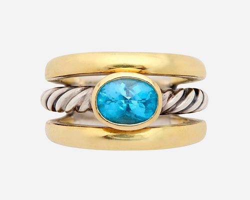 DAVID YURMAN TOPAZ CABLE BAND RING,