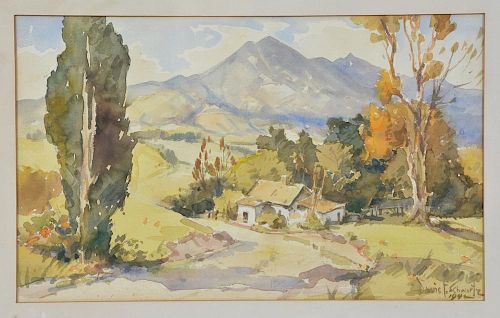 DAVIS F SCHWARTZ, WATERCOLOR, MT.