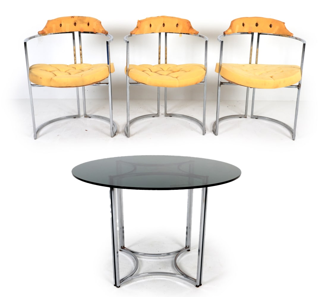 DAYSTROM CHROME TABLE & CHAIRS C.