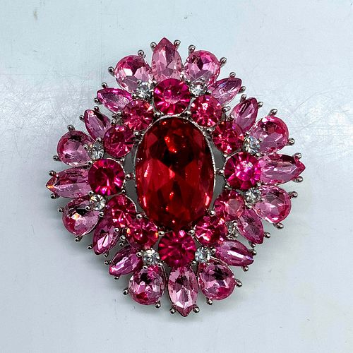 DAZZLING PINK RHINESTONE BROOCH