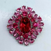 DAZZLING PINK RHINESTONE BROOC