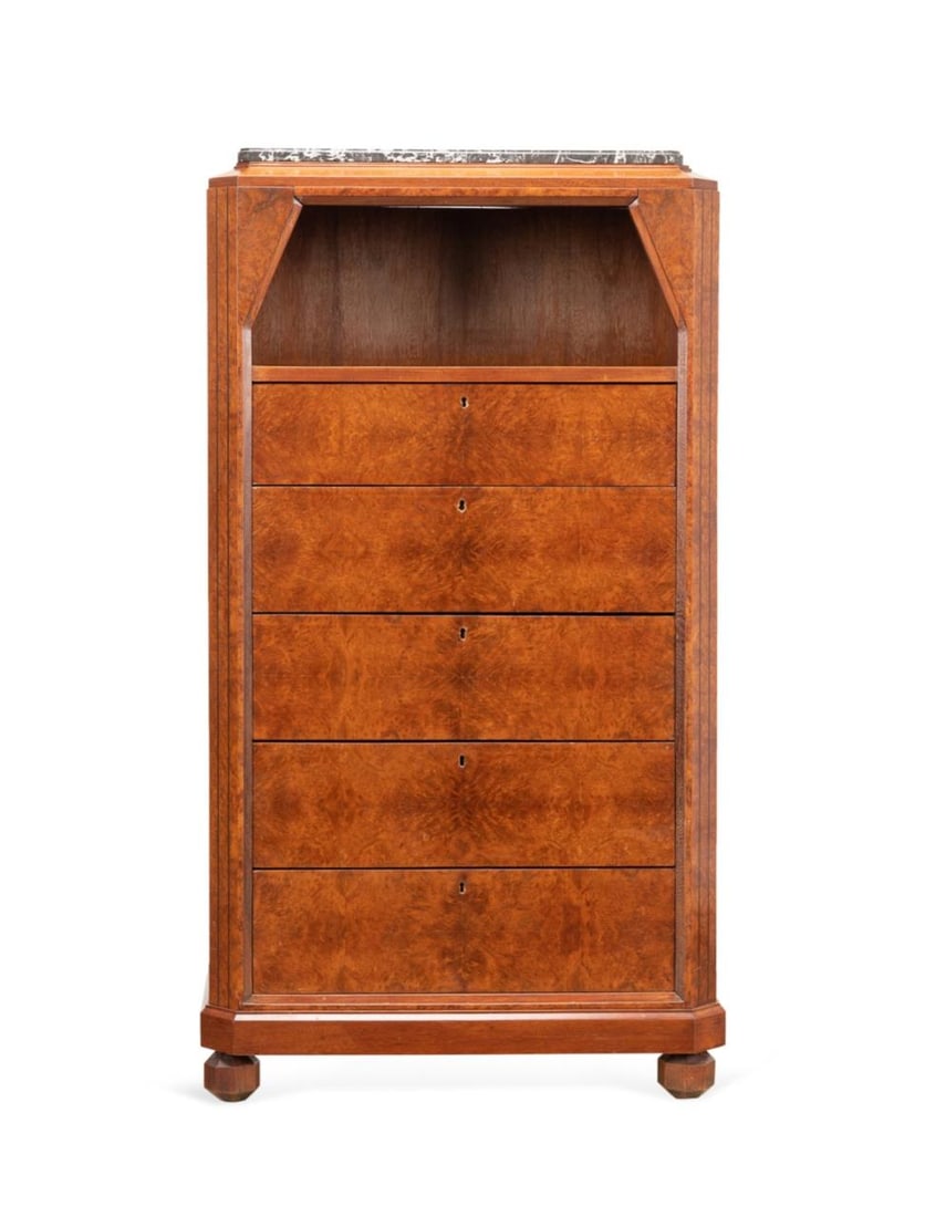 DE COENE FRERES MARBLE TOP BURLED
