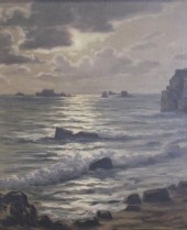 DE LA CORBIERE Roger. Oil on C