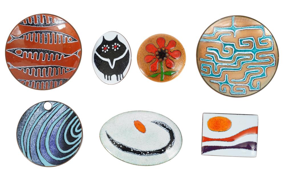 DE PASSILLE COPPER ENAMELED PINS,