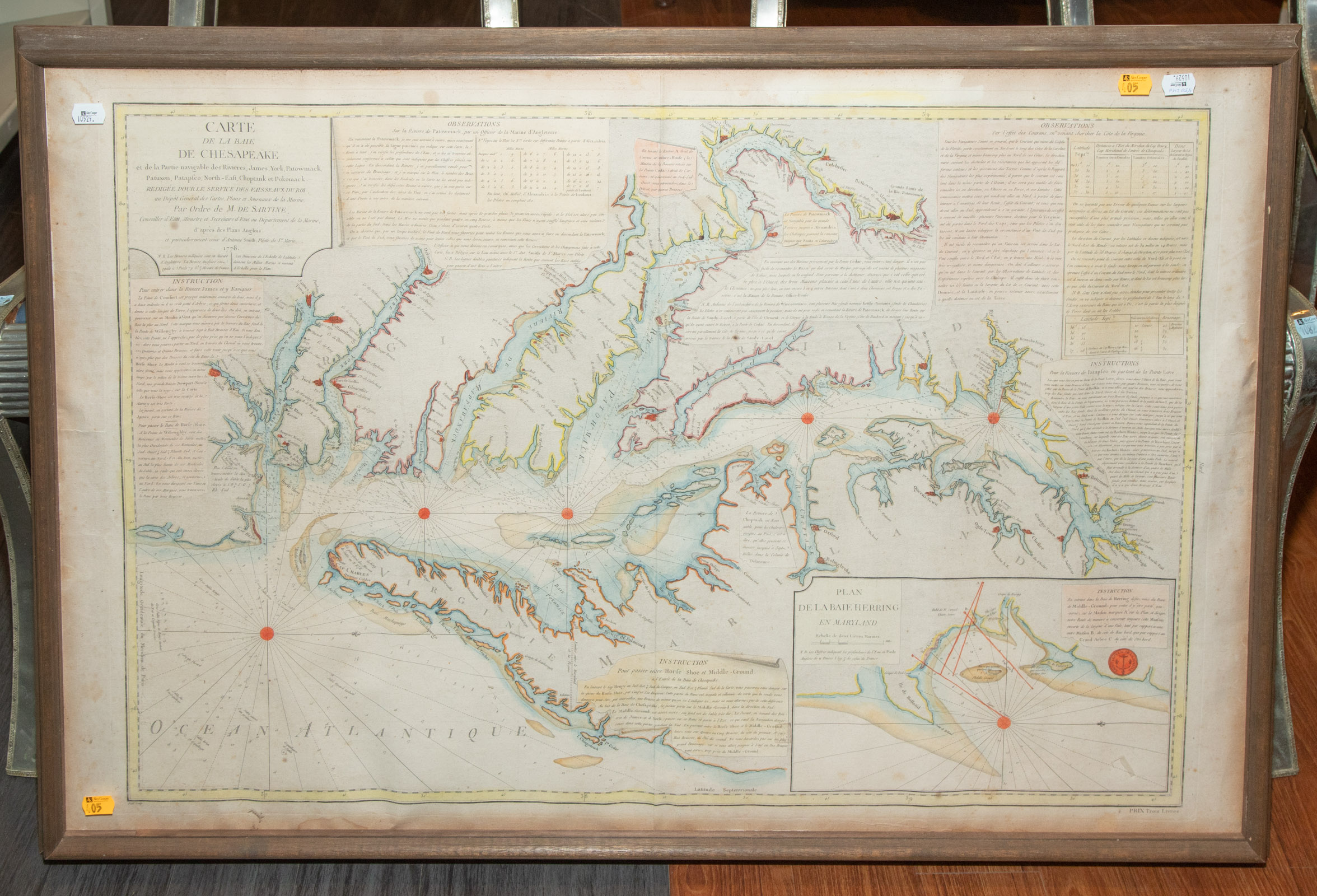 DE SARTINE'S MAP OF CHESAPEAKE BAY,