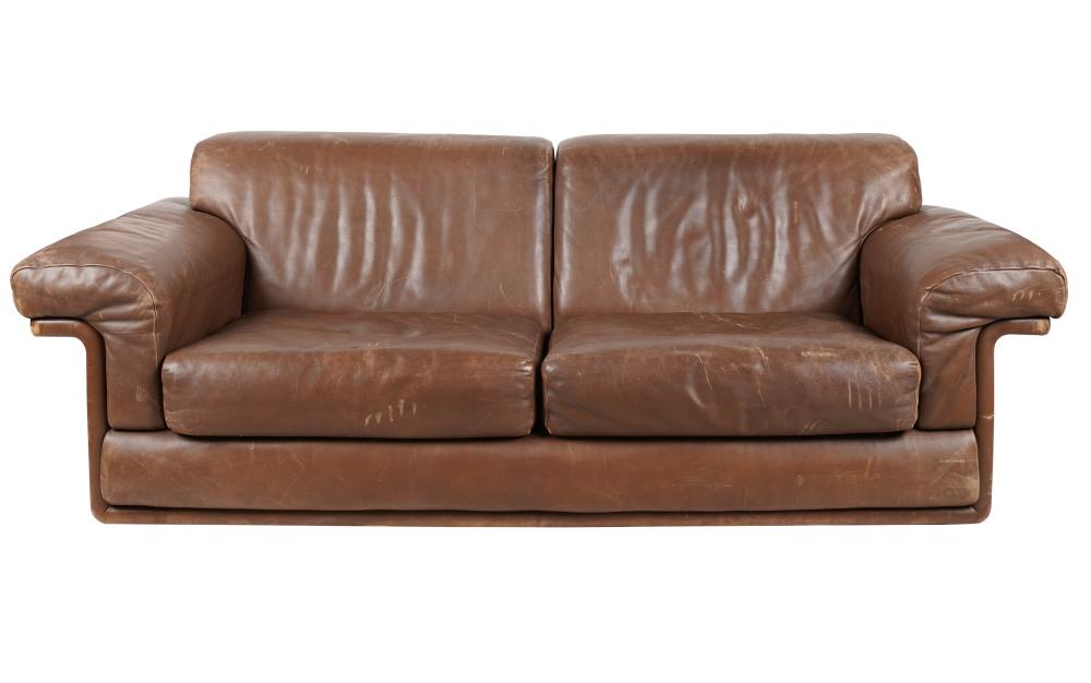 DE SEDE BROWN LEATHER SOFAwith