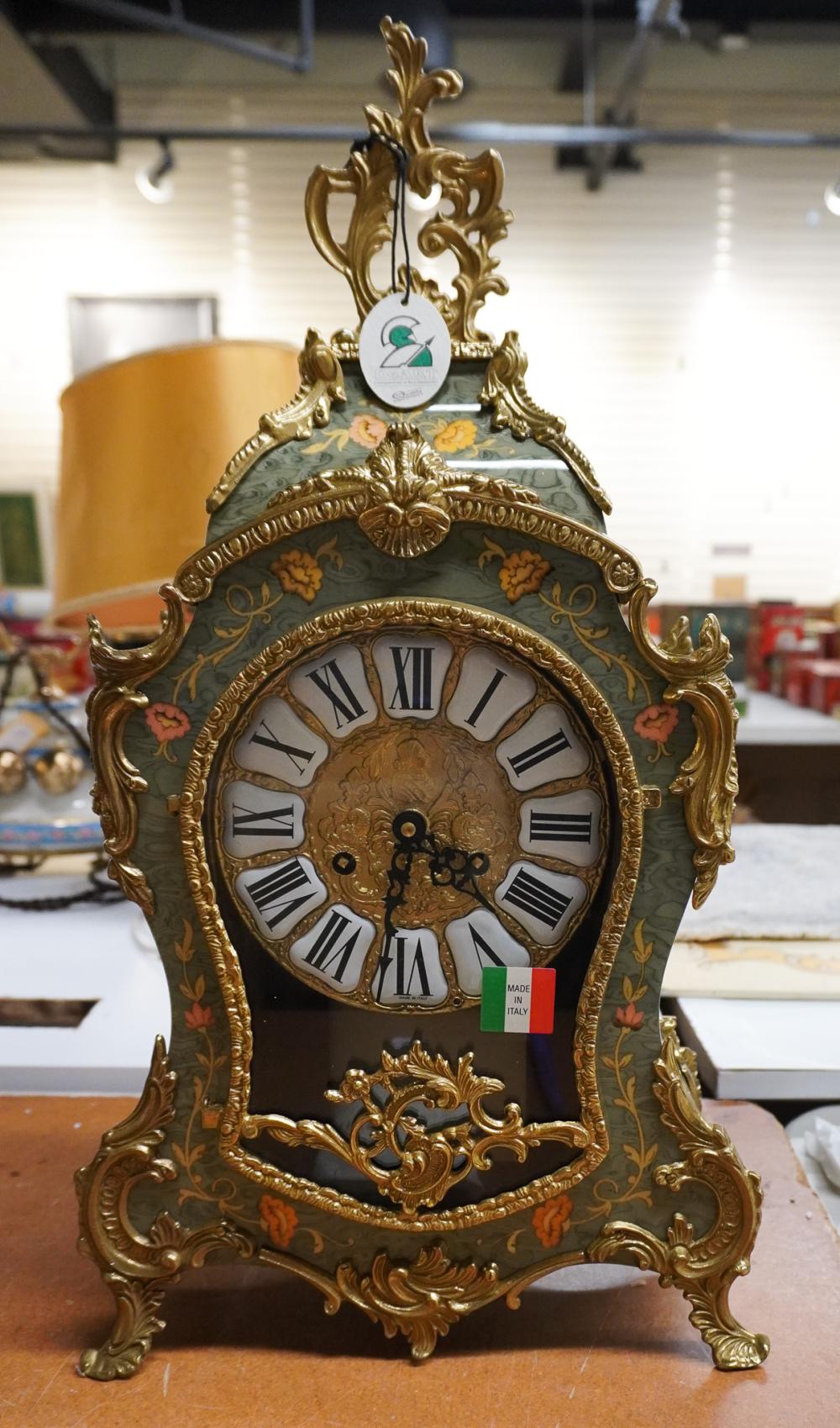 DEART ITALIAN GREEN MANTEL CLOCK,