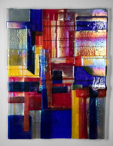 DEBRA HALL FUSED GLASS ABSTRACT