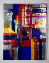 DEBRA HALL FUSED GLASS ABSTRAC