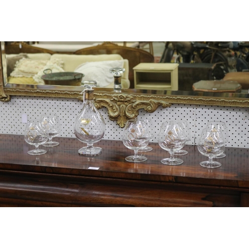 Decanter with sterling collar along