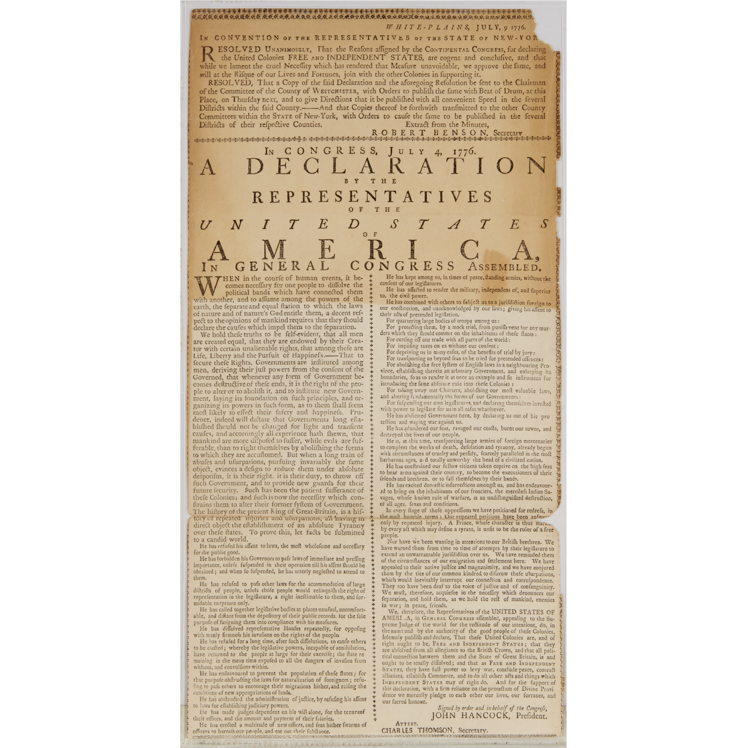 DECLARATION OF INDEPENDENCE, 1909