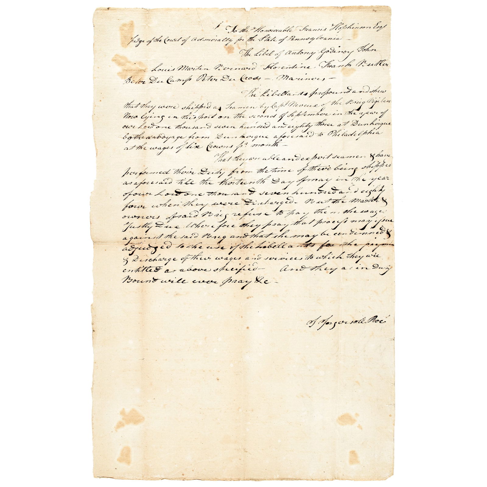 DECLARATION SIGNER FRANCIS