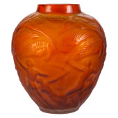 DECO AMBER GLASS NUDE ARCHERS