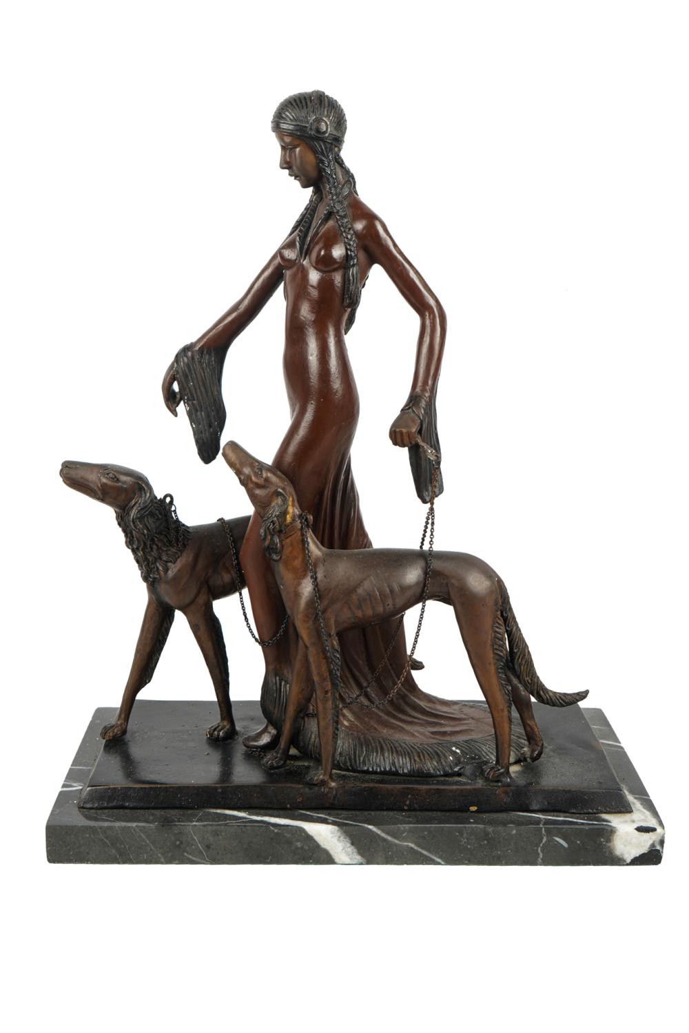 DECO BRONZE WOMAN WITH