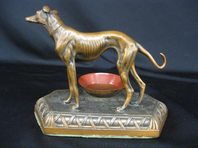Deco Bronzed Ashtray figural dog