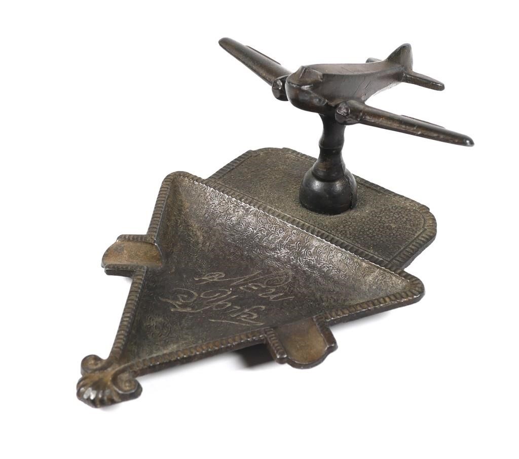 DECO ERA AIRPLANE ASHTRAY "NEW