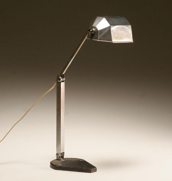 Deco French aluminum desk lamp with