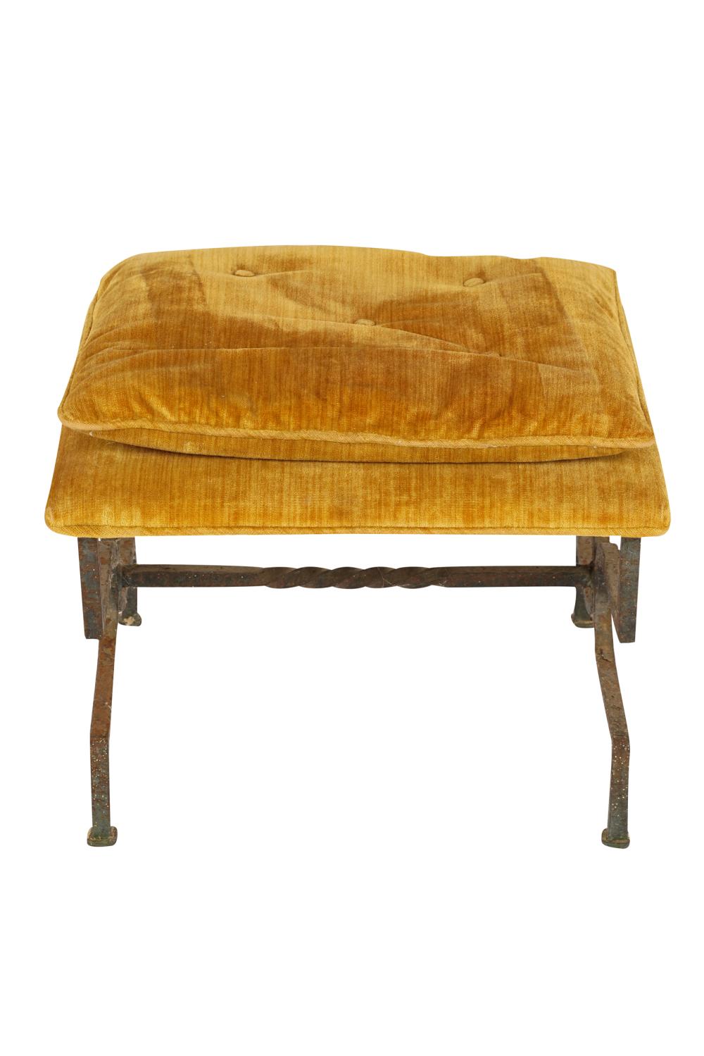 DECO IRON STOOLwith upholstered top