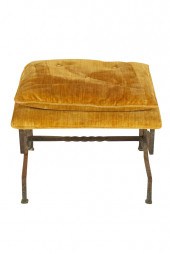 DECO IRON STOOLwith upholstere