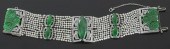 Deco plat. jadeite diamond and