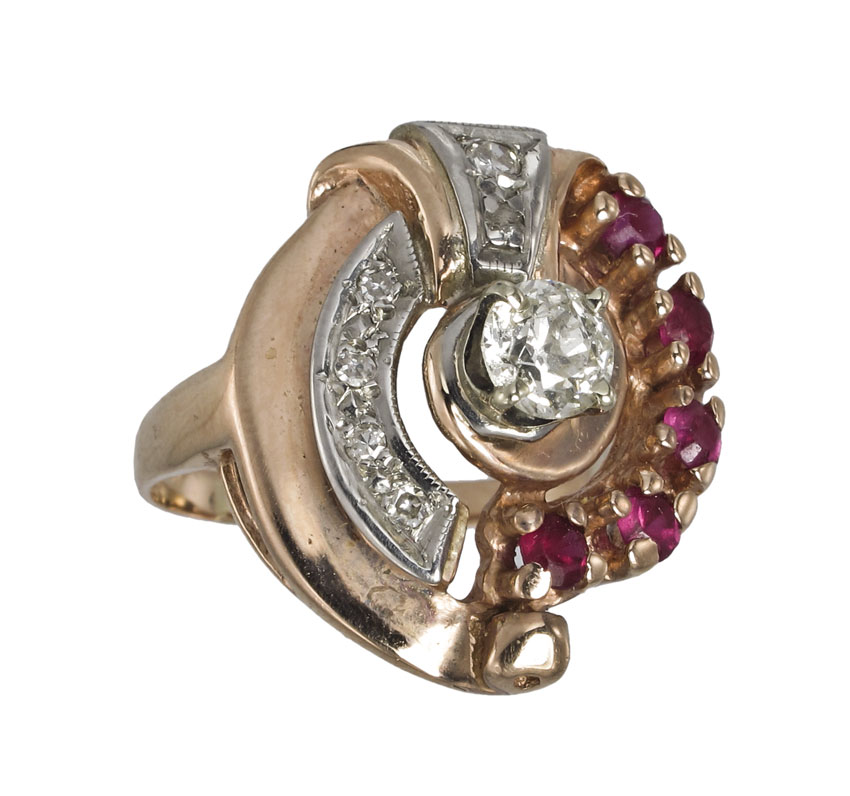 DECO ROSE GOLD DIAMOND AND RUBY