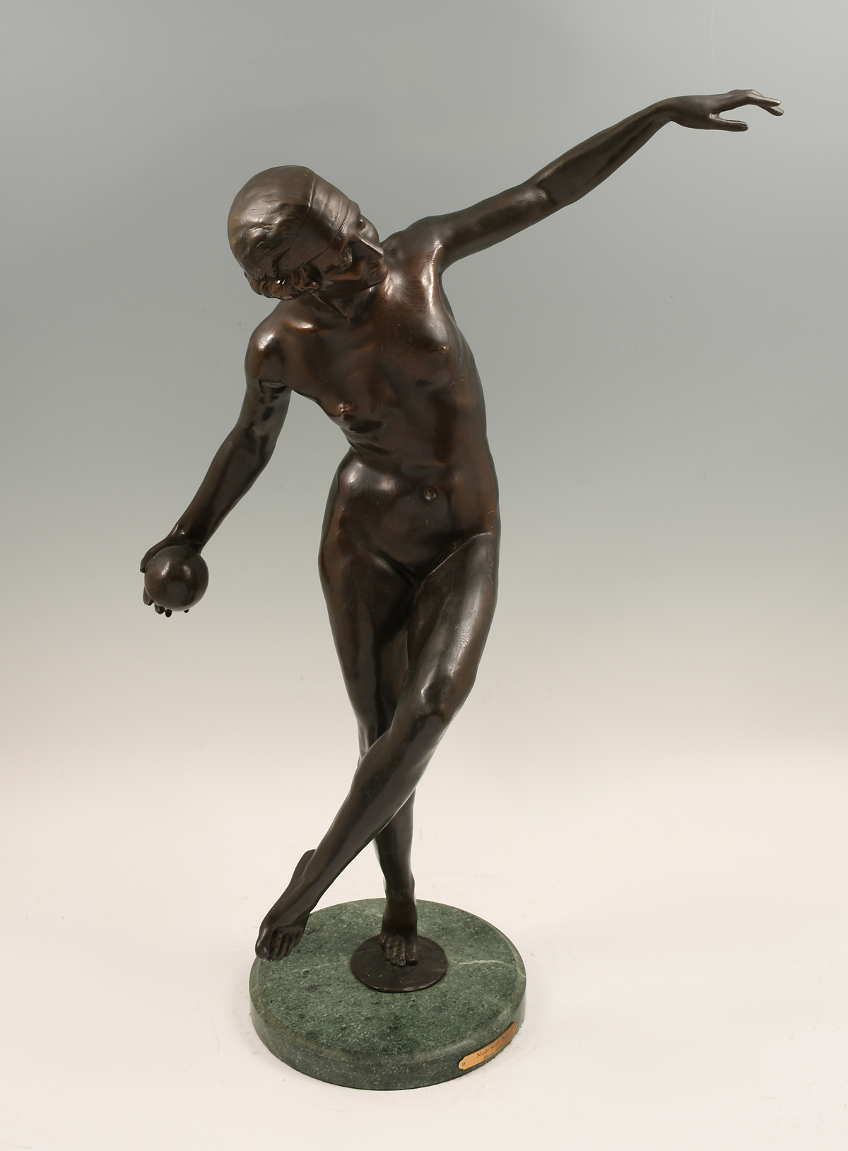 DECO STYLE BRONZE NUDE FEMALE