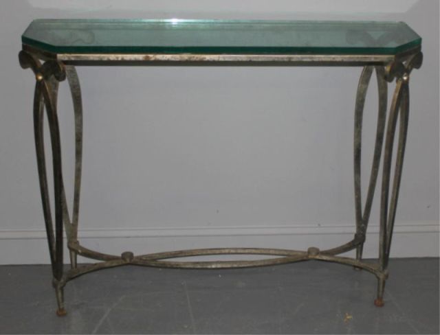 Deco Style Iron and Glass Top