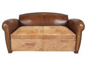 DECO-STYLE LEATHER LOVESEATwit