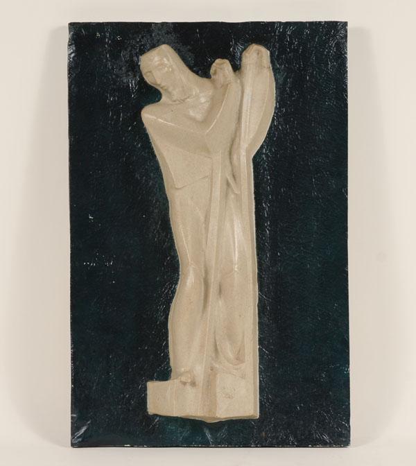 Deco/futurist figure; molded