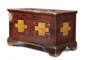 DECORATED BLANKET CHEST.  Attr